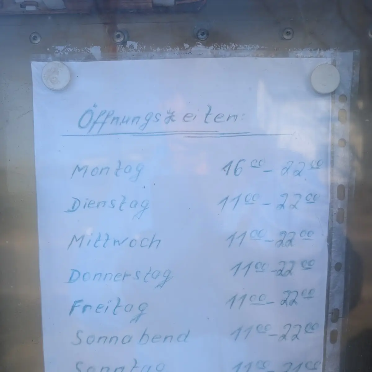 Speisekarte, Gaststätte Bodos Treffpunkt