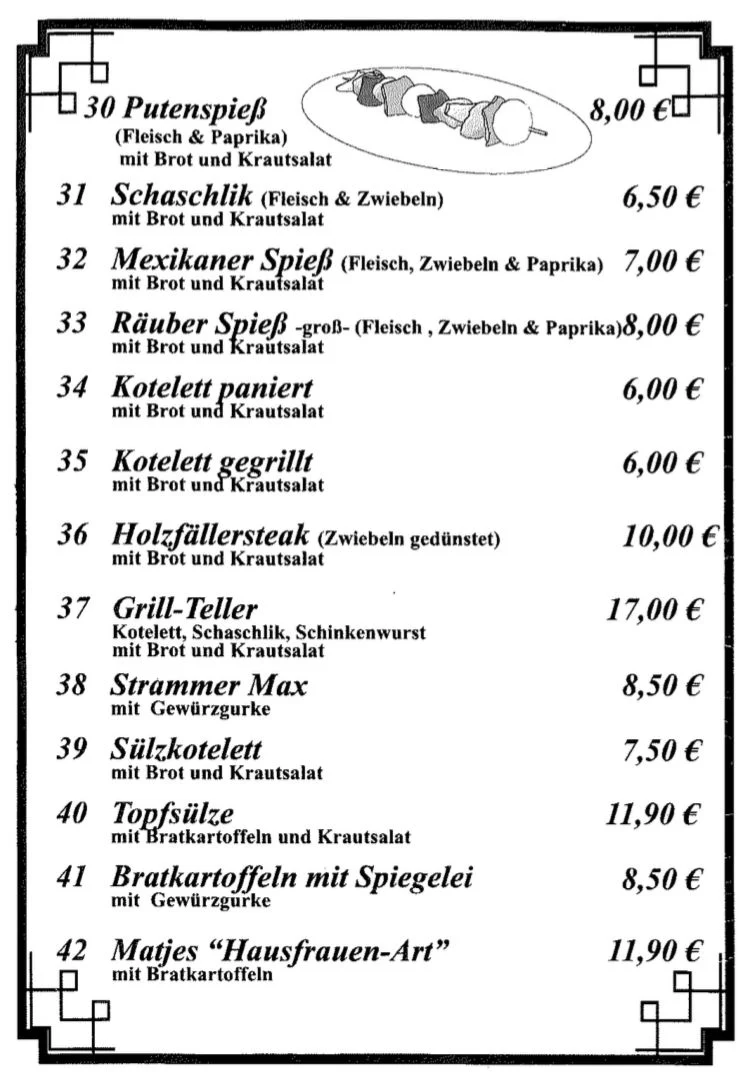 Speisekarte photo 2