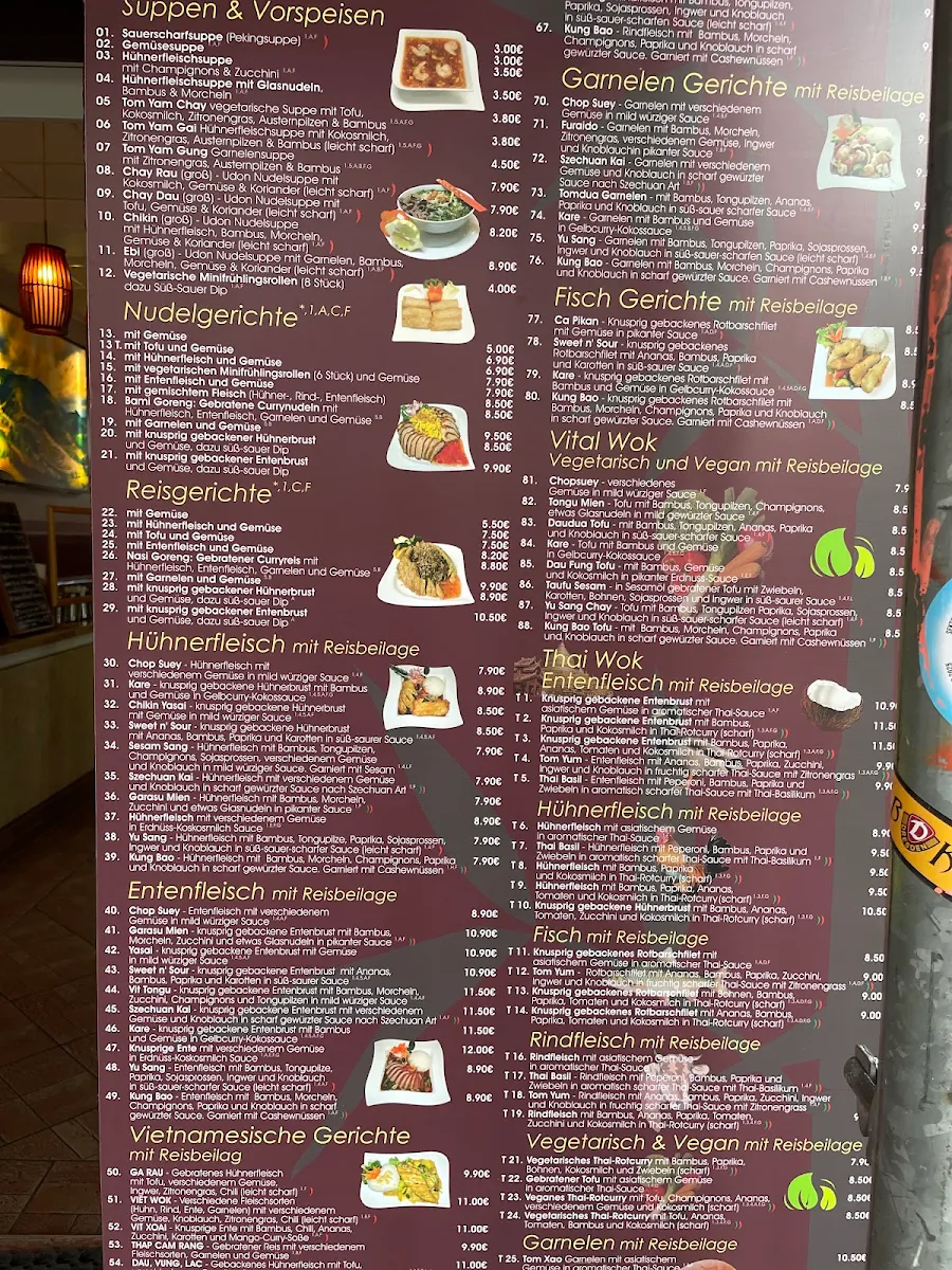 Speisekarte, Anh Duc Wok