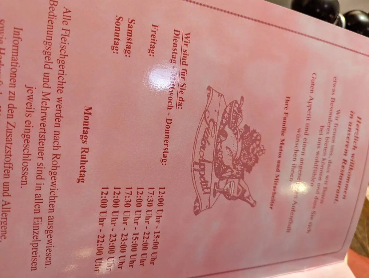 Speisekarte, Hazienda Restaurant