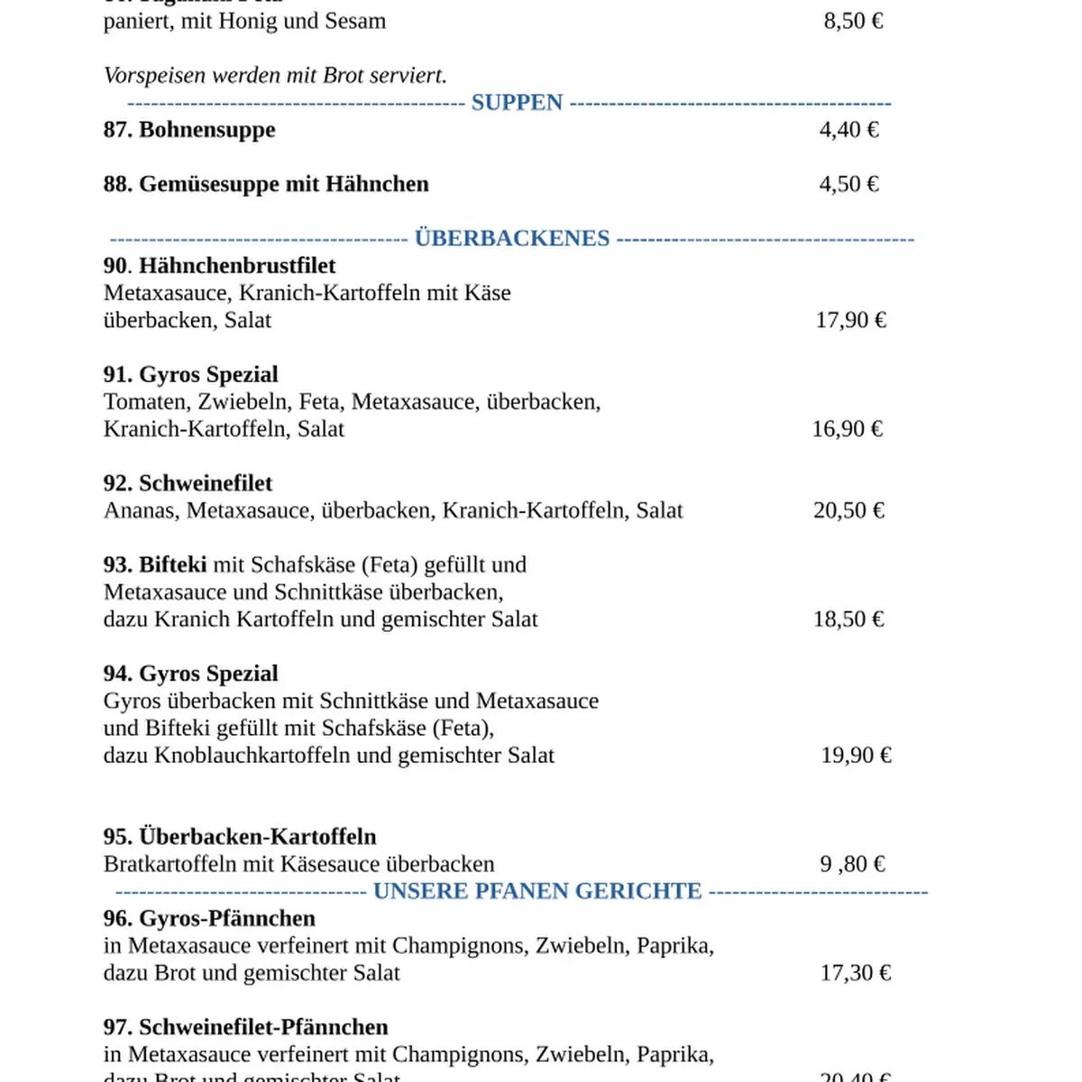 Speisekarte photo 2