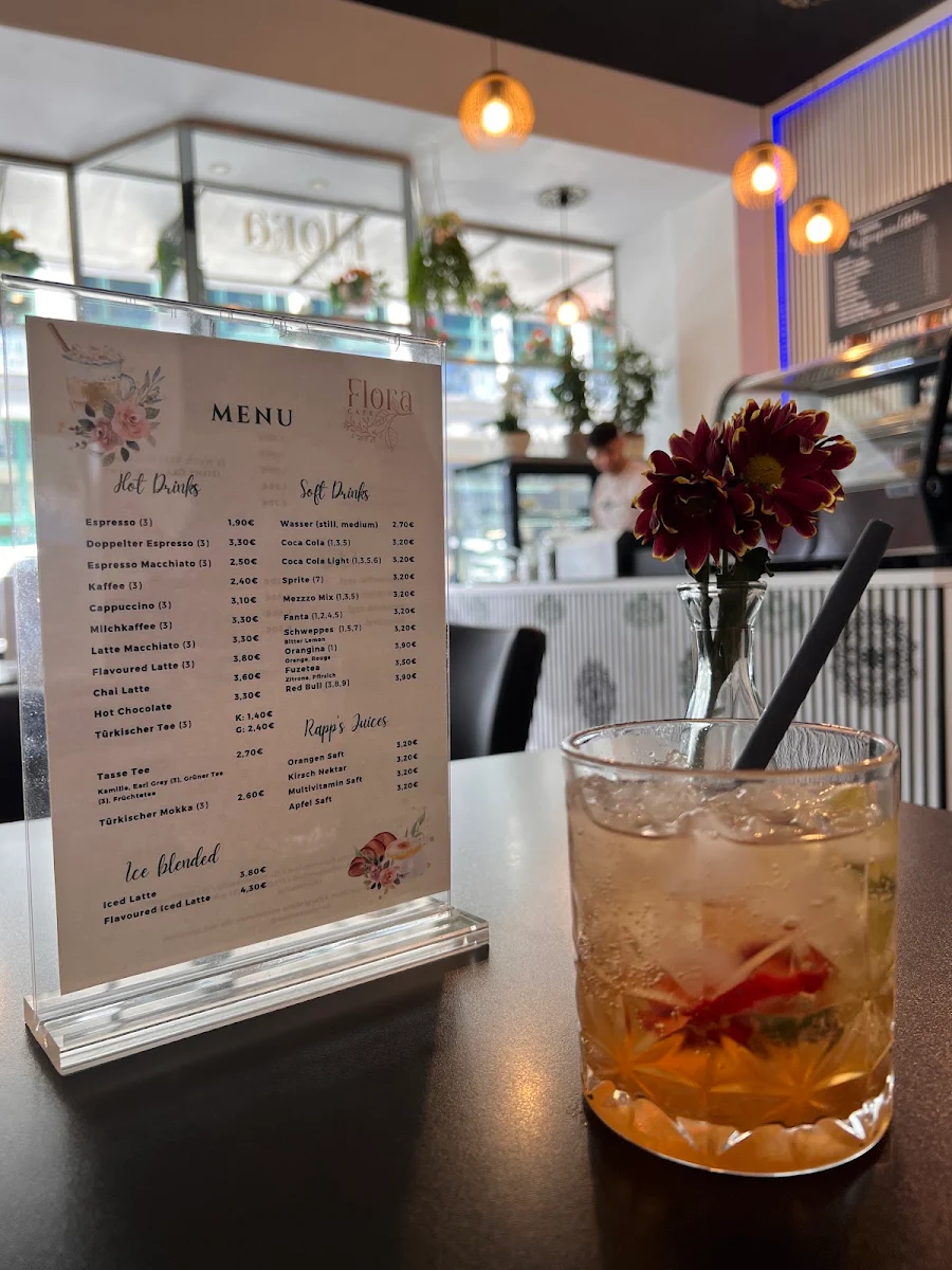 Speisekarte, Café Flora