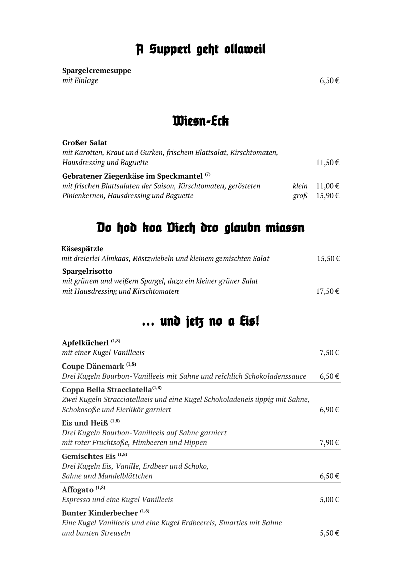 Speisekarte photo 1