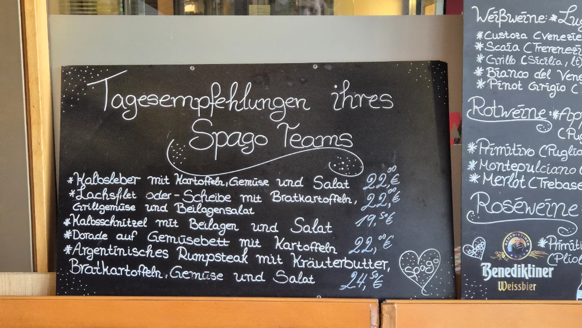 Speisekarte, Pizzeria Spago - Bad Homburg vor der Höhe