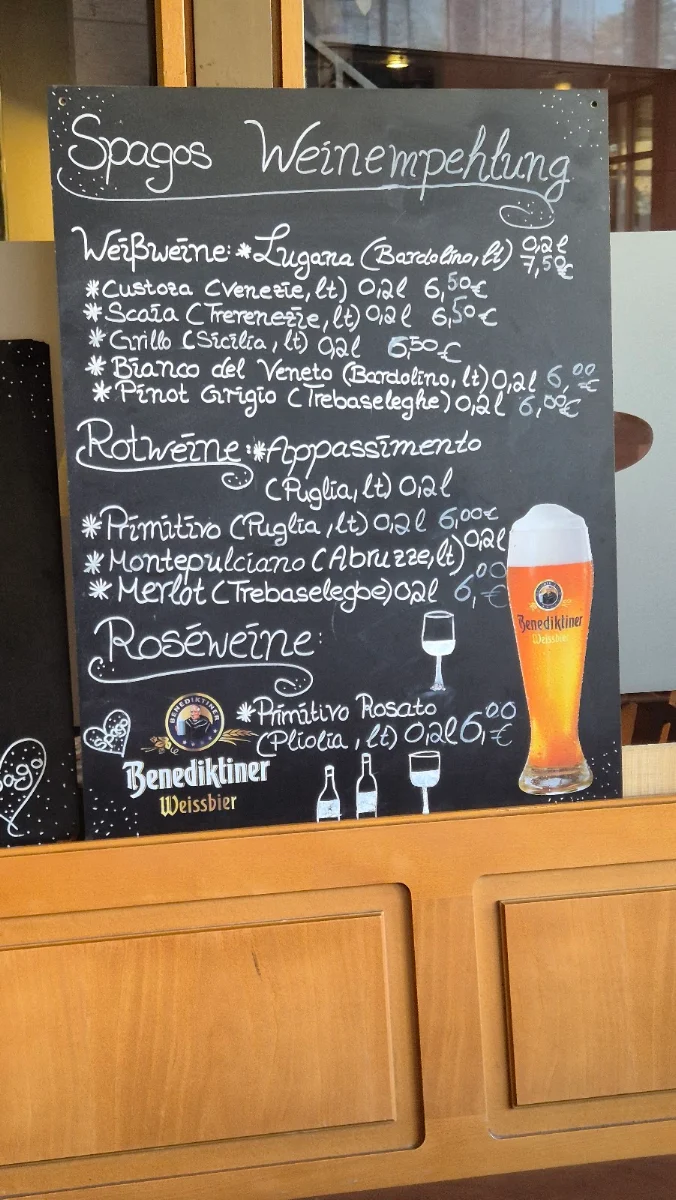 Speisekarte, Pizzeria Spago - Bad Homburg vor der Höhe