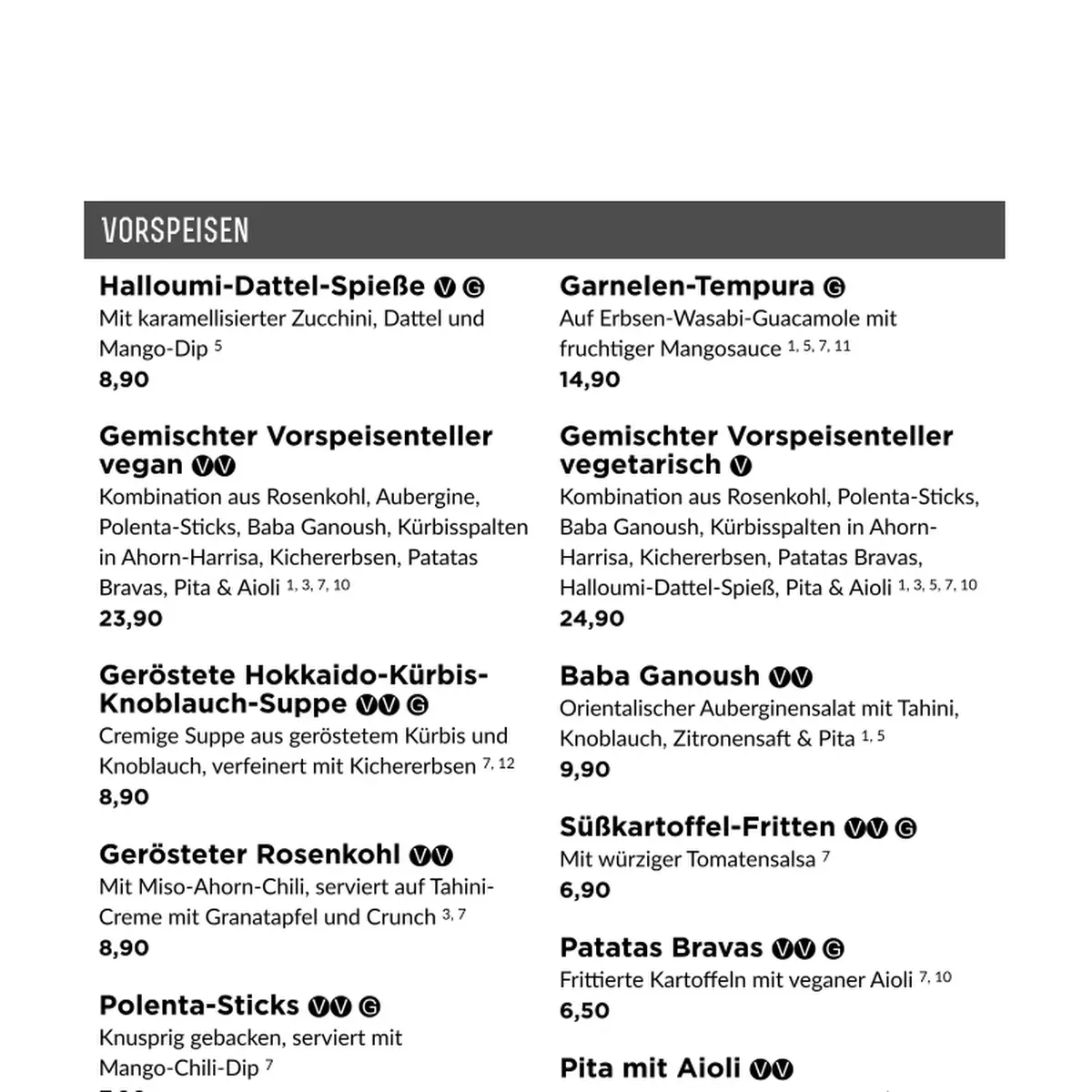 Speisekarte photo 2