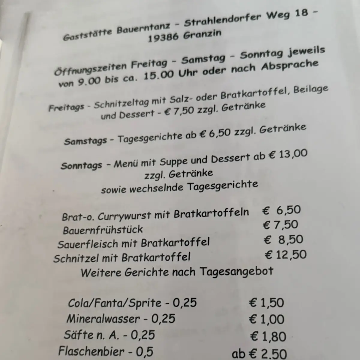 Speisekarte photo 1