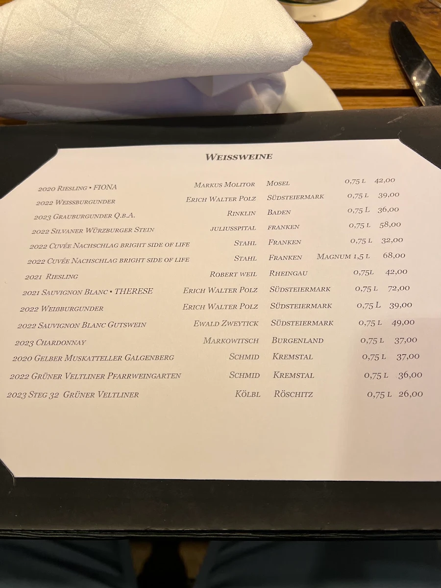 Speisekarte, STEG 32 - Restaurant & Lounge