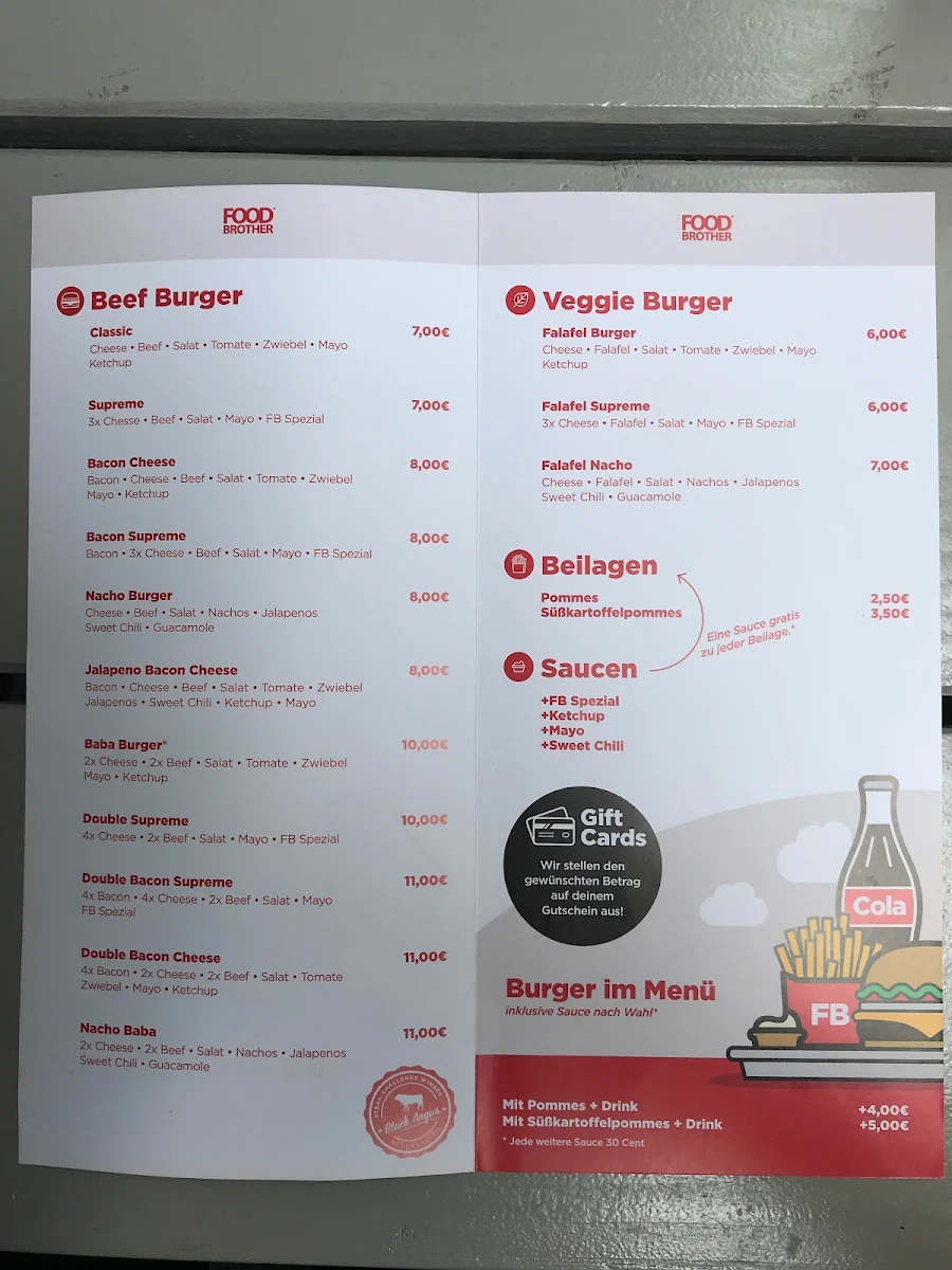Speisekarte, FOOD BROTHER CITY