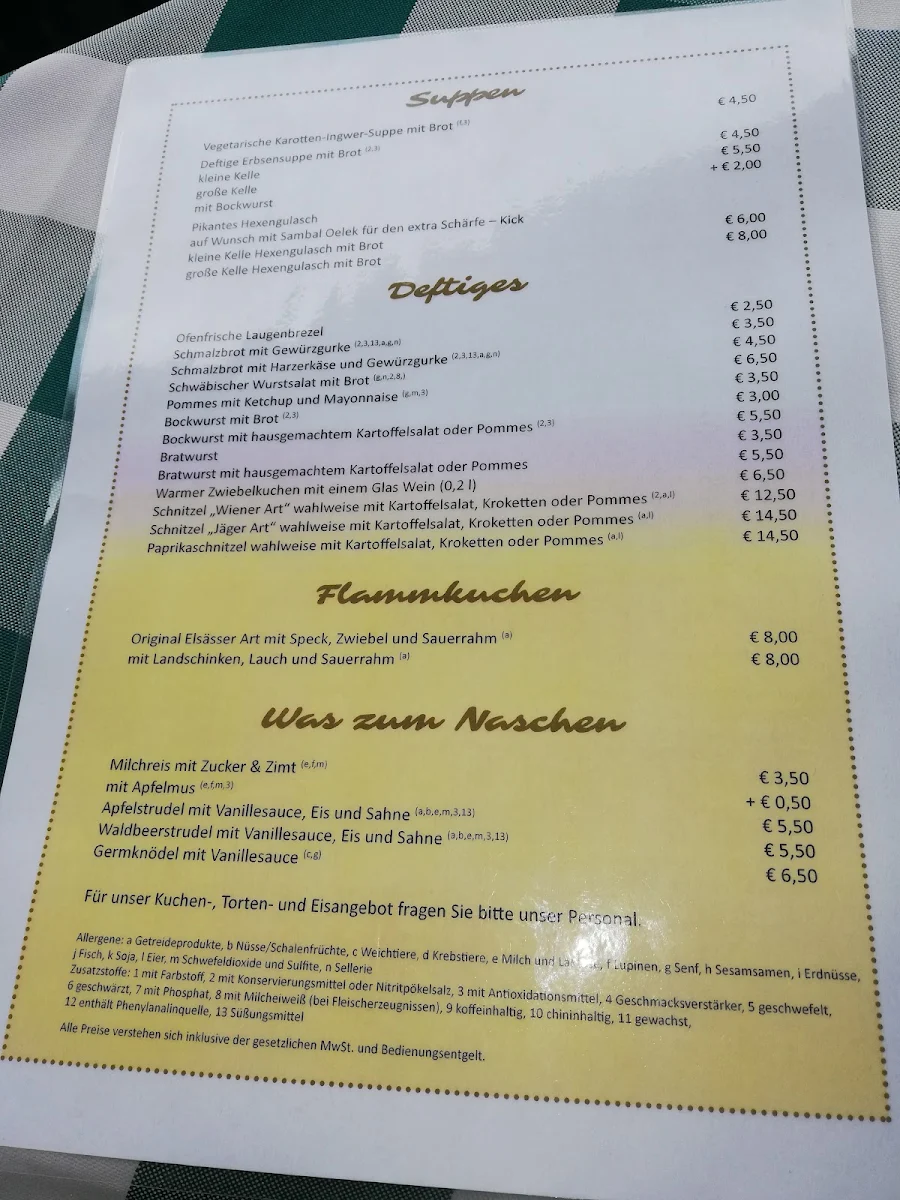 Speisekarte, Ravensberg Baude