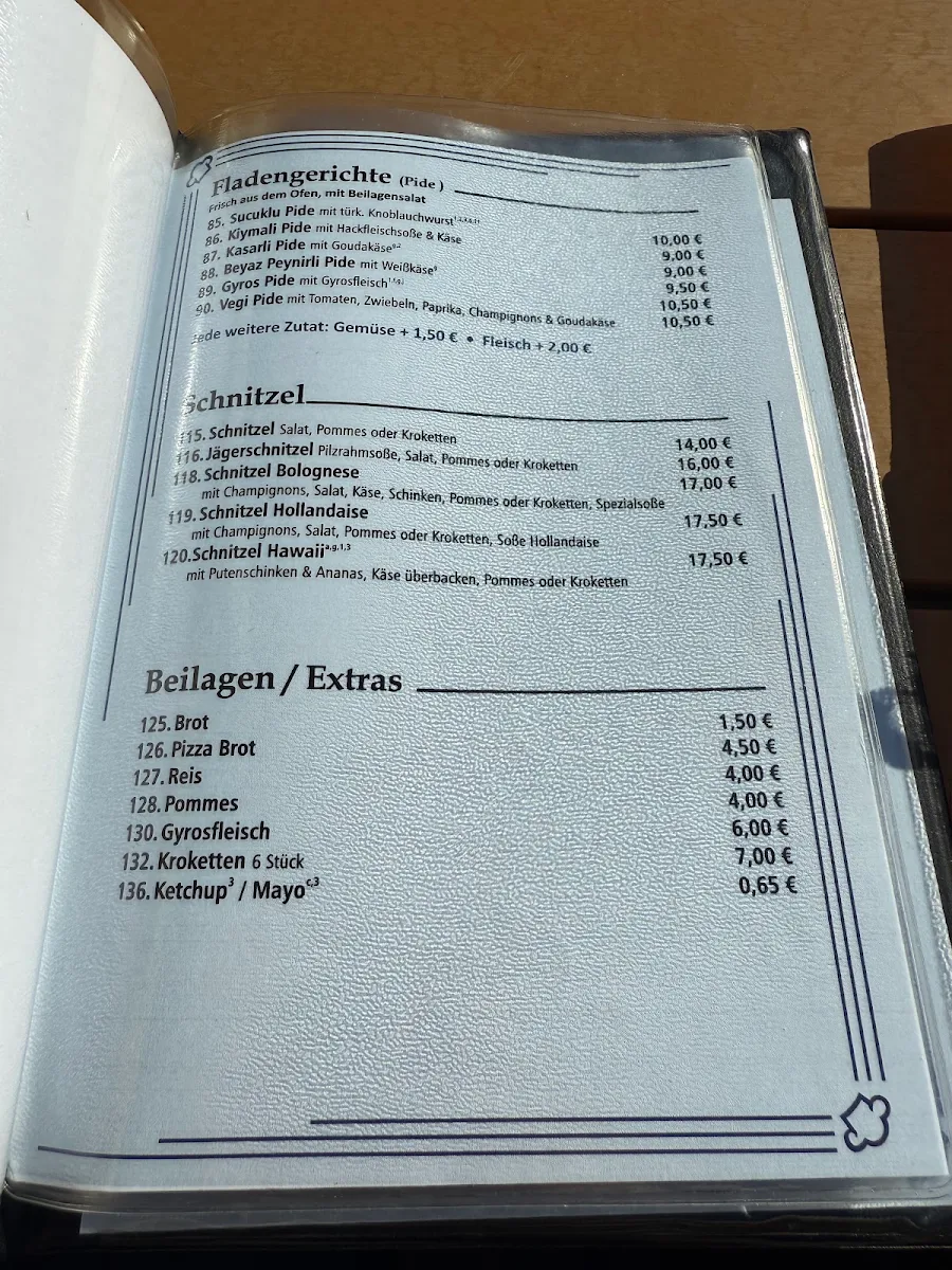 Speisekarte, Bistro & Pizzaeria Restaurant