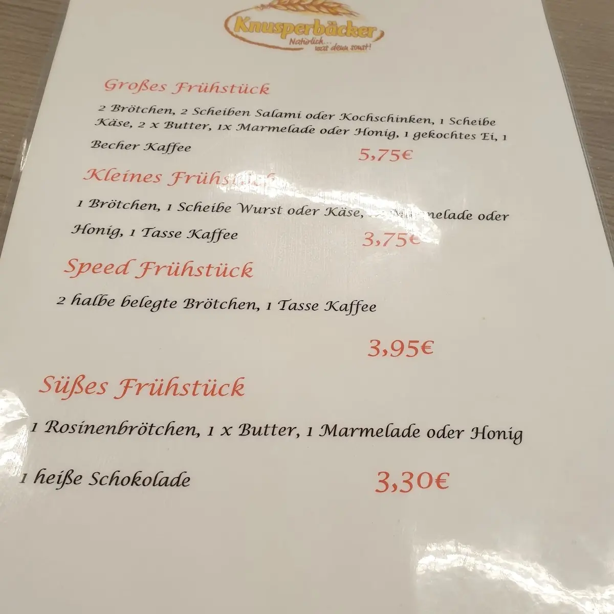 Speisekarte photo 2