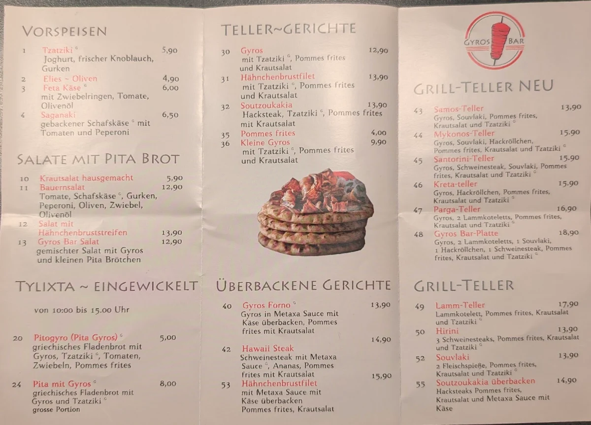 Speisekarte photo 2