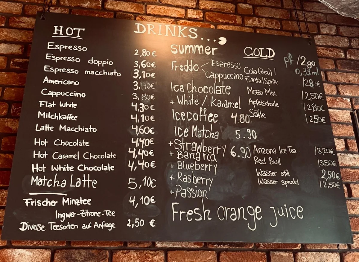 Speisekarte, Cafe 34 Düsseldorf