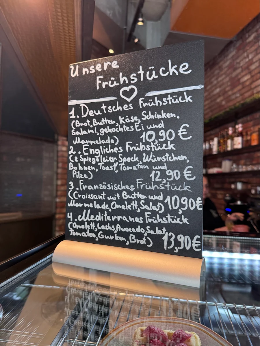 Speisekarte, Cafe 34 Düsseldorf