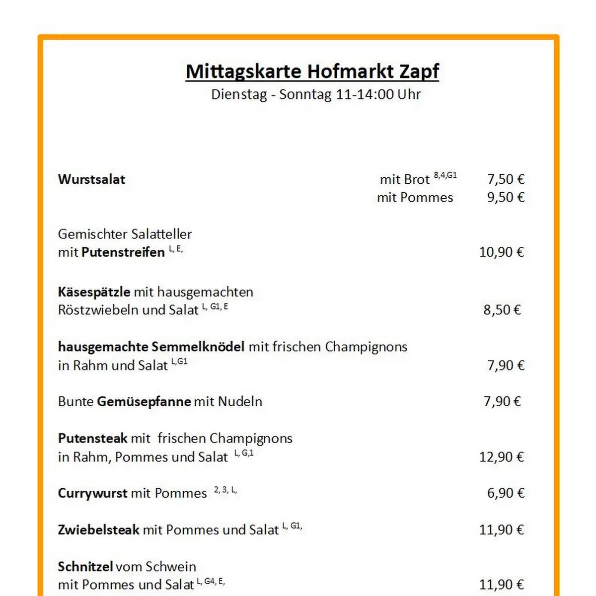 Speisekarte photo 3