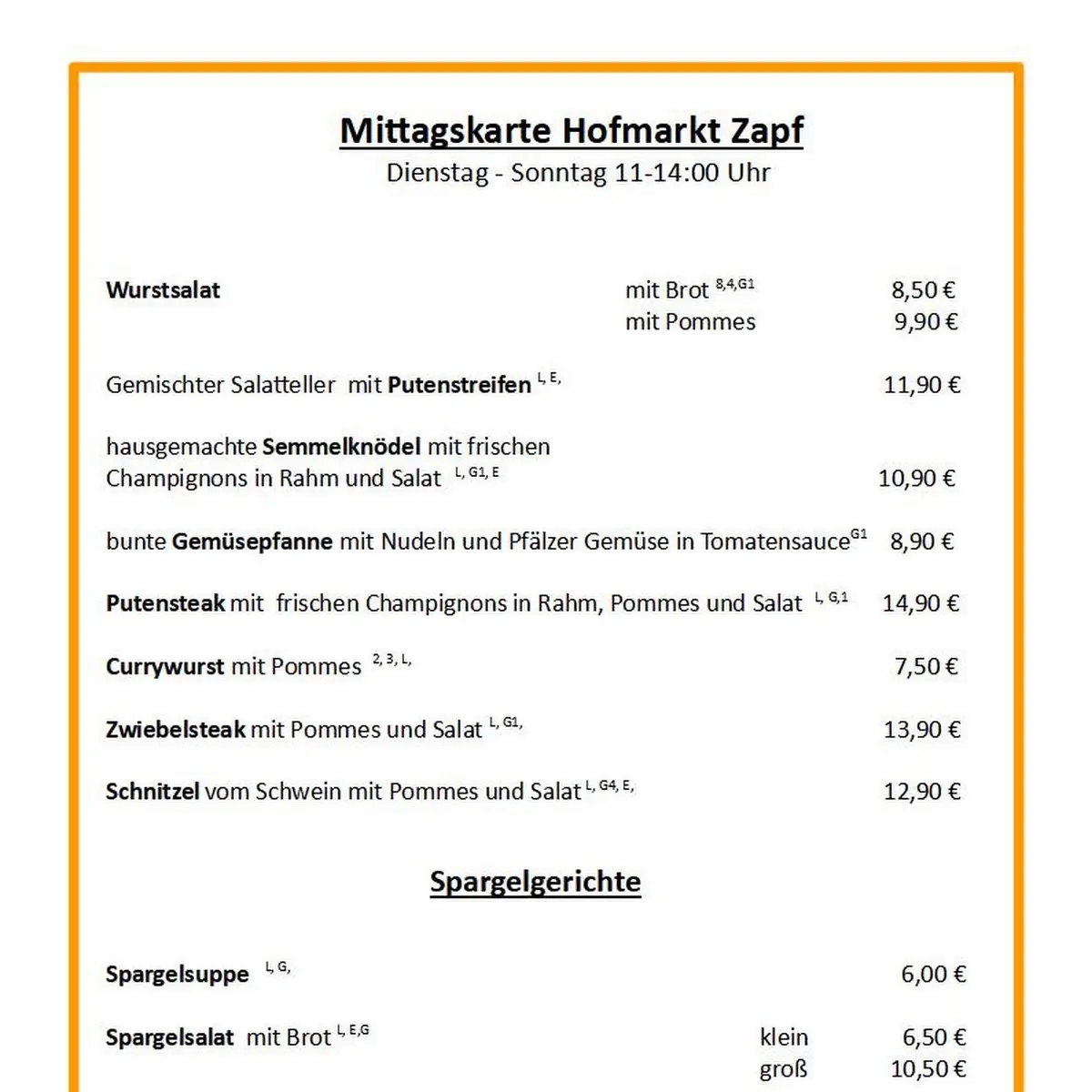 Speisekarte photo 5