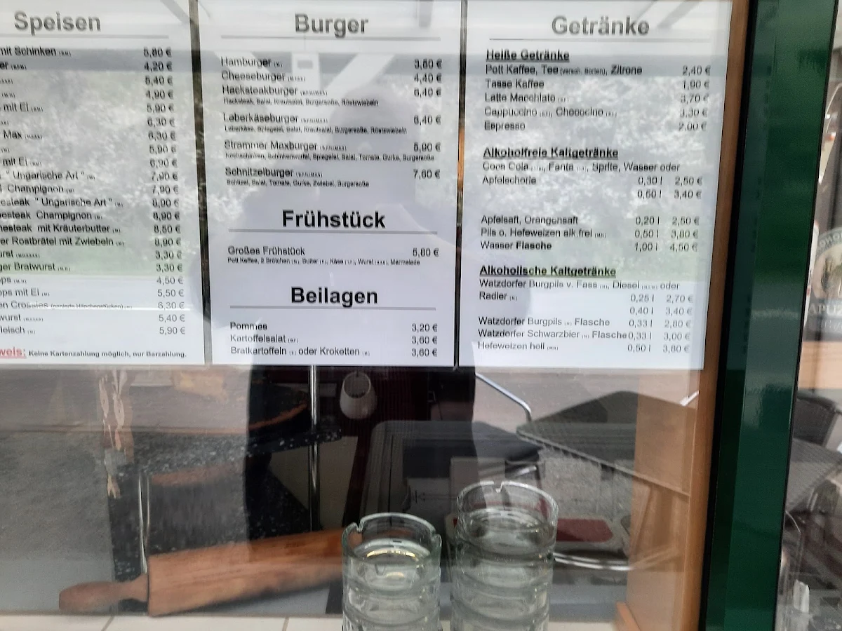 Speisekarte, Imbiss-Stube "An der Pechhütte"