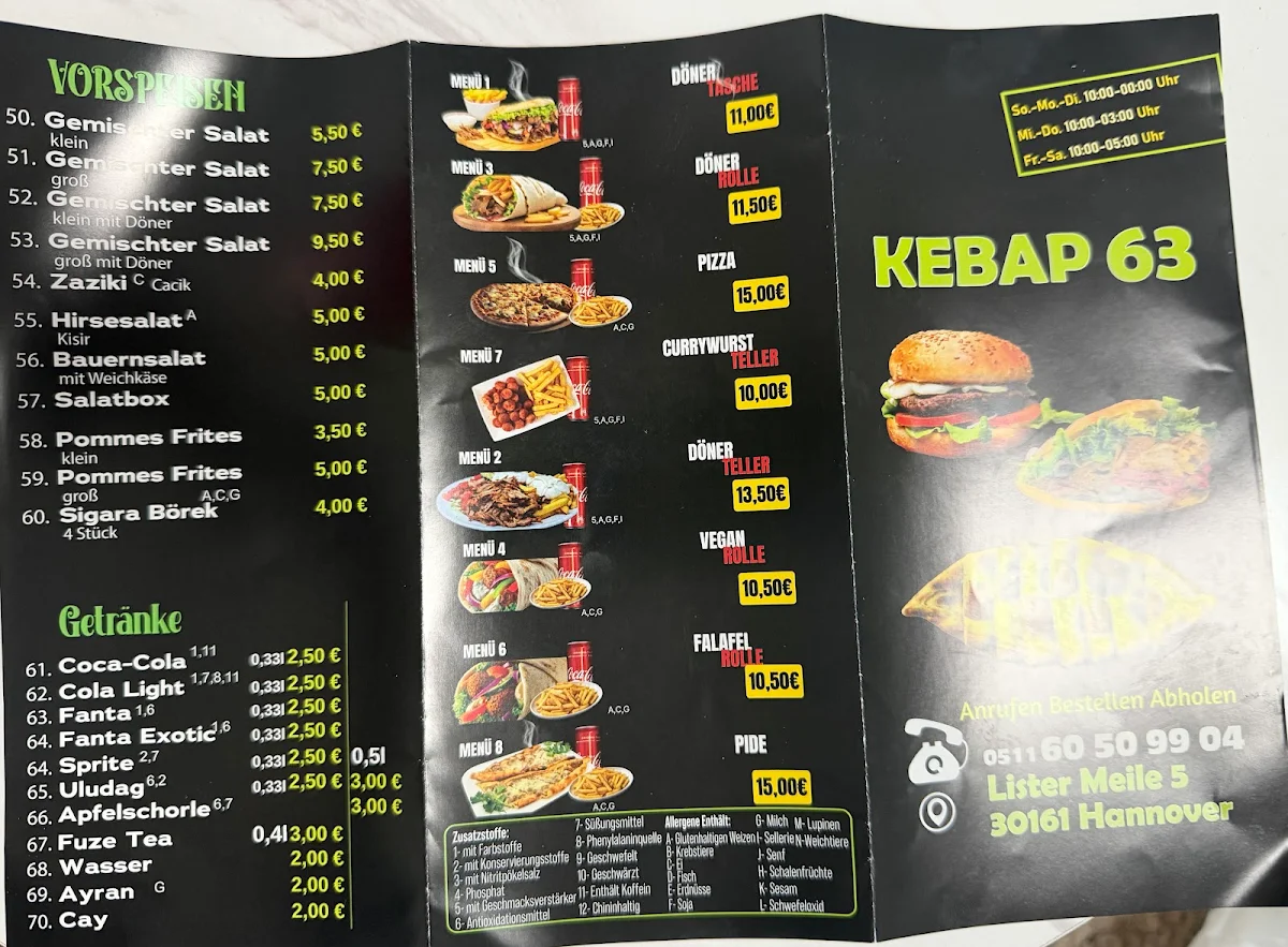 Speisekarte, Kebap 63