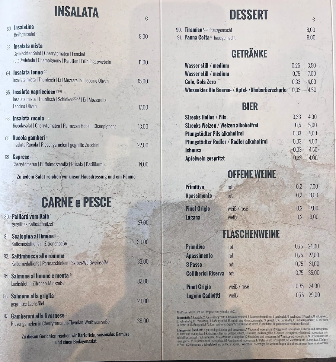 Speisekarte, Napolimania da Salvatore