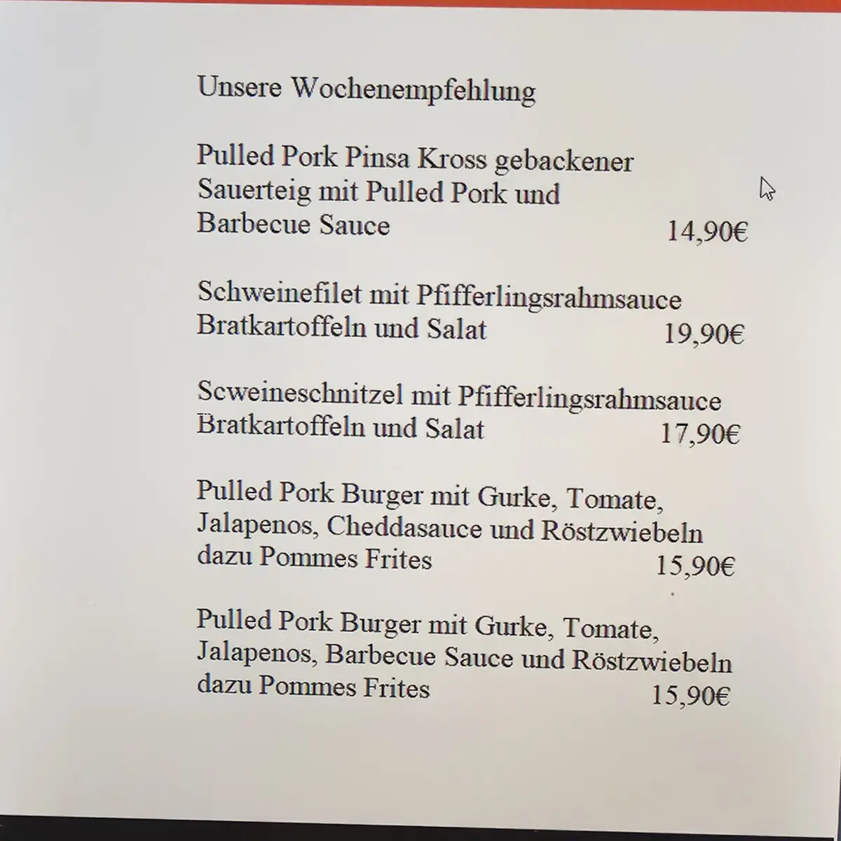Speisekarte photo 2
