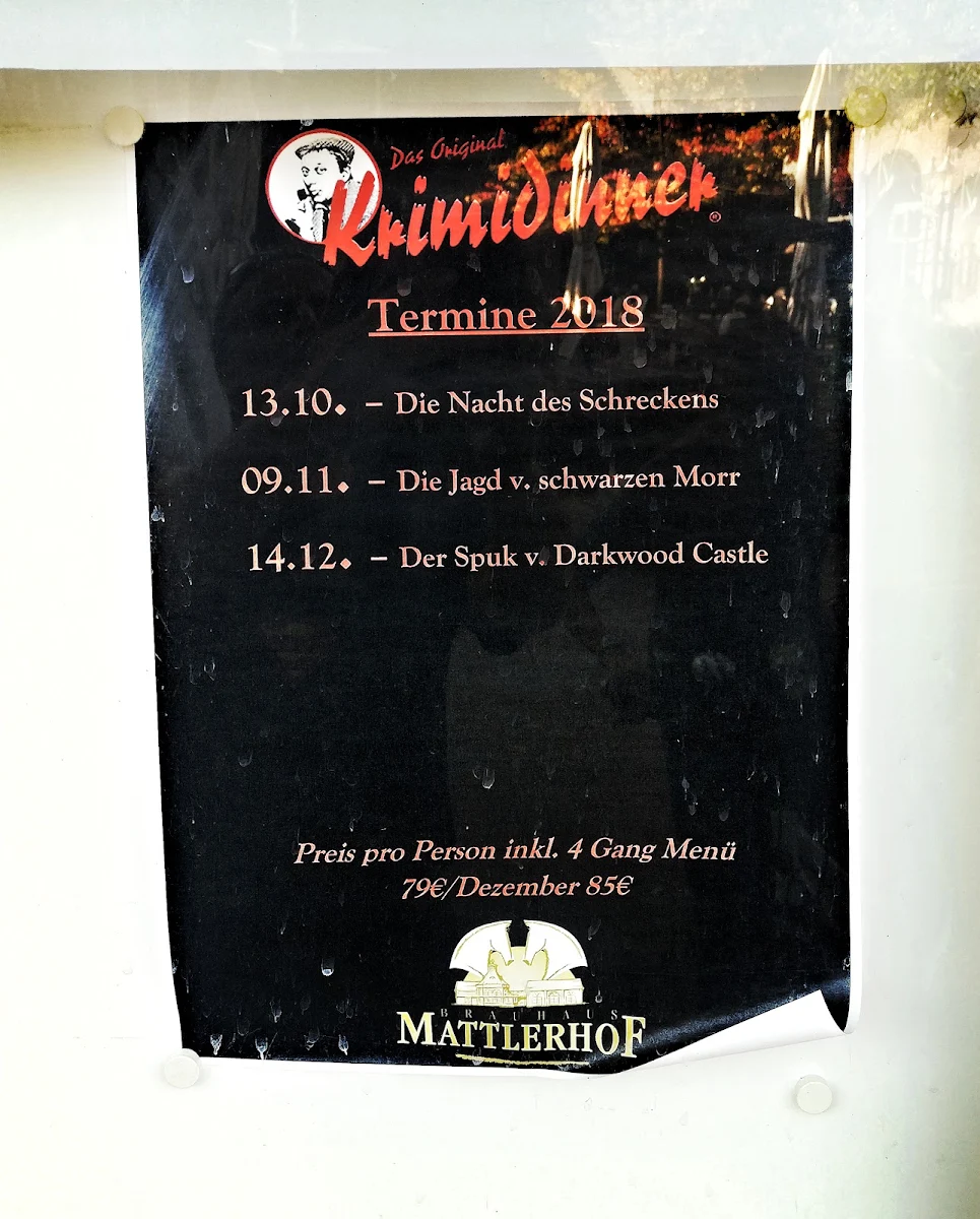Speisekarte, Brauhaus Mattlerhof