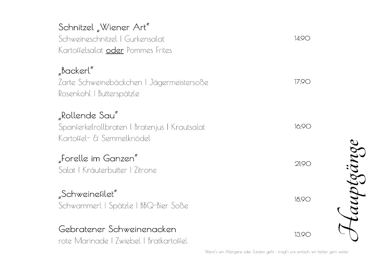 Speisekarte photo 1