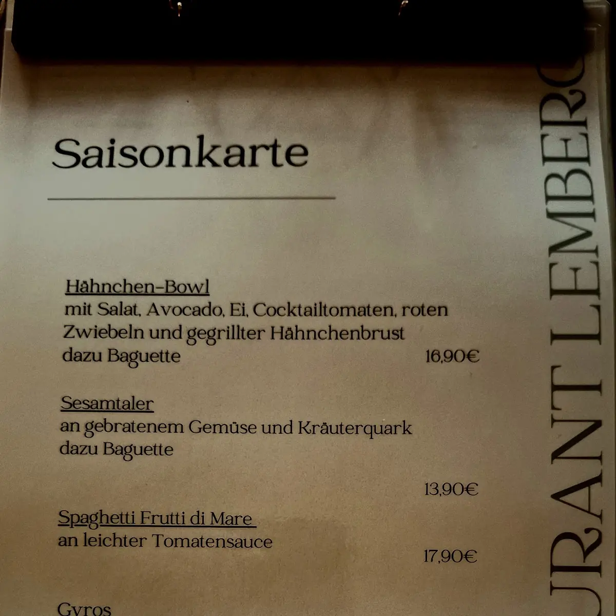 Speisekarte photo 1
