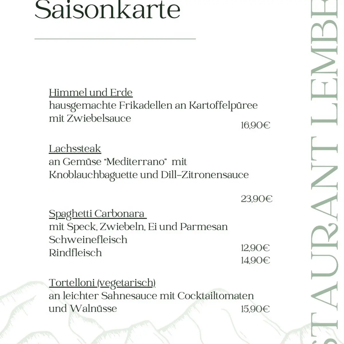Speisekarte photo 2