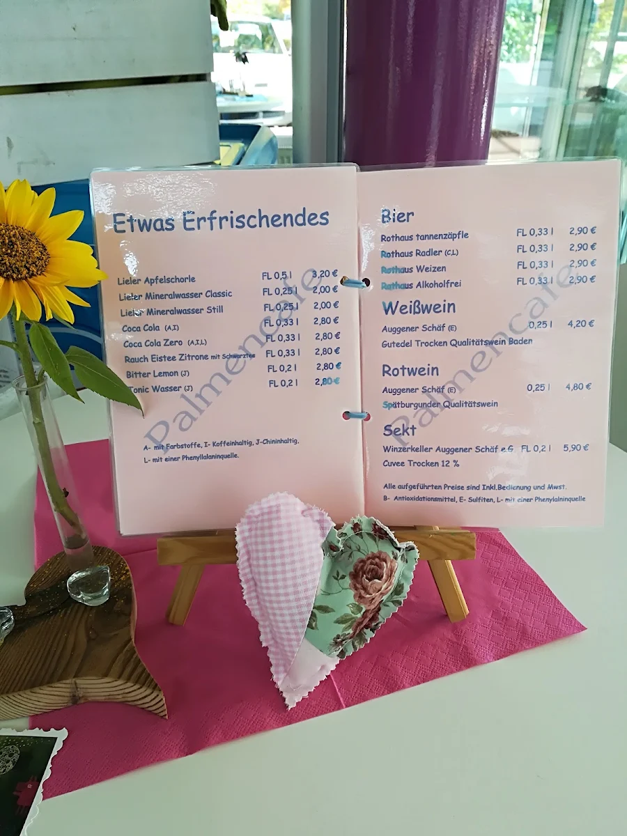Speisekarte, Palmencafé Lamano - Rheinfelden (Baden)