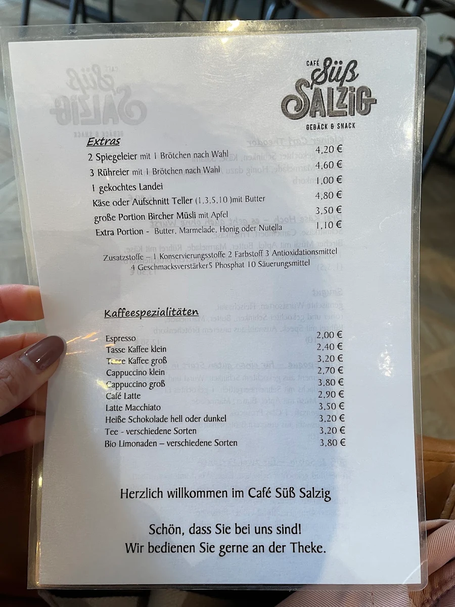 Speisekarte, Bäckerei Utz