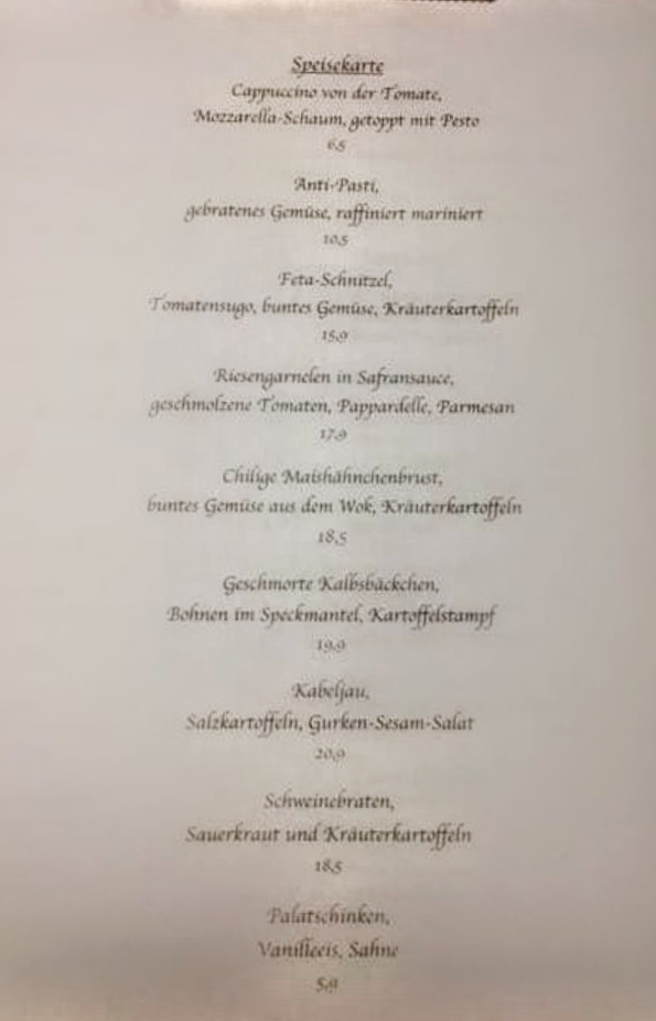 Speisekarte photo 4