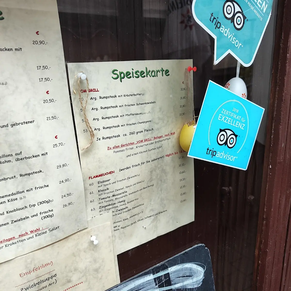 Speisekarte, Alte Winzerstube