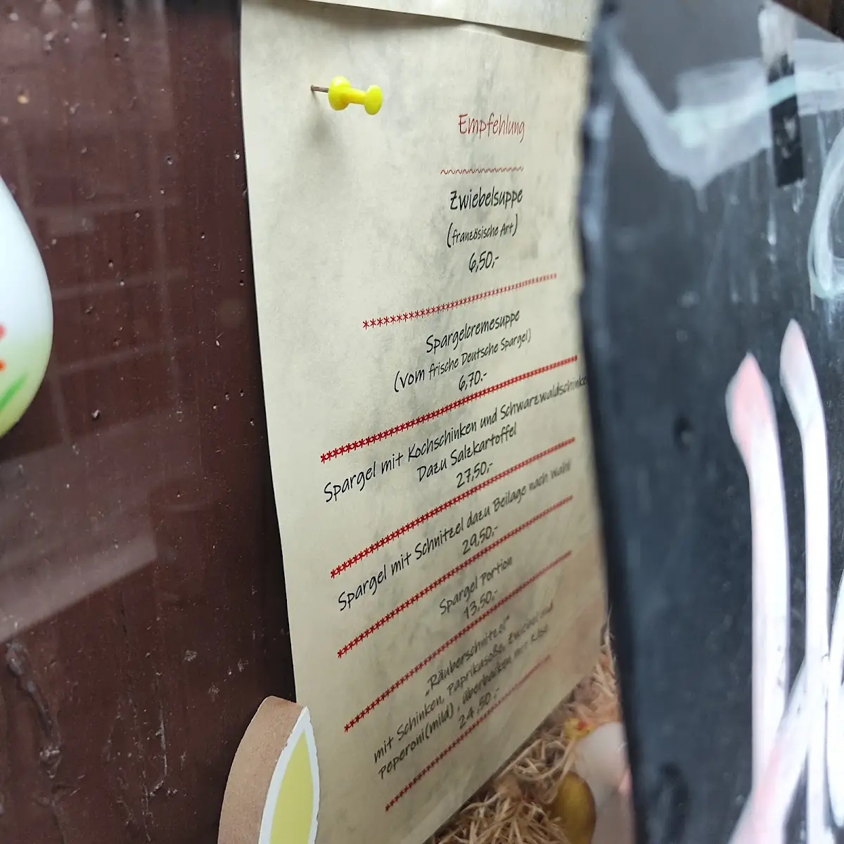 Speisekarte, Alte Winzerstube
