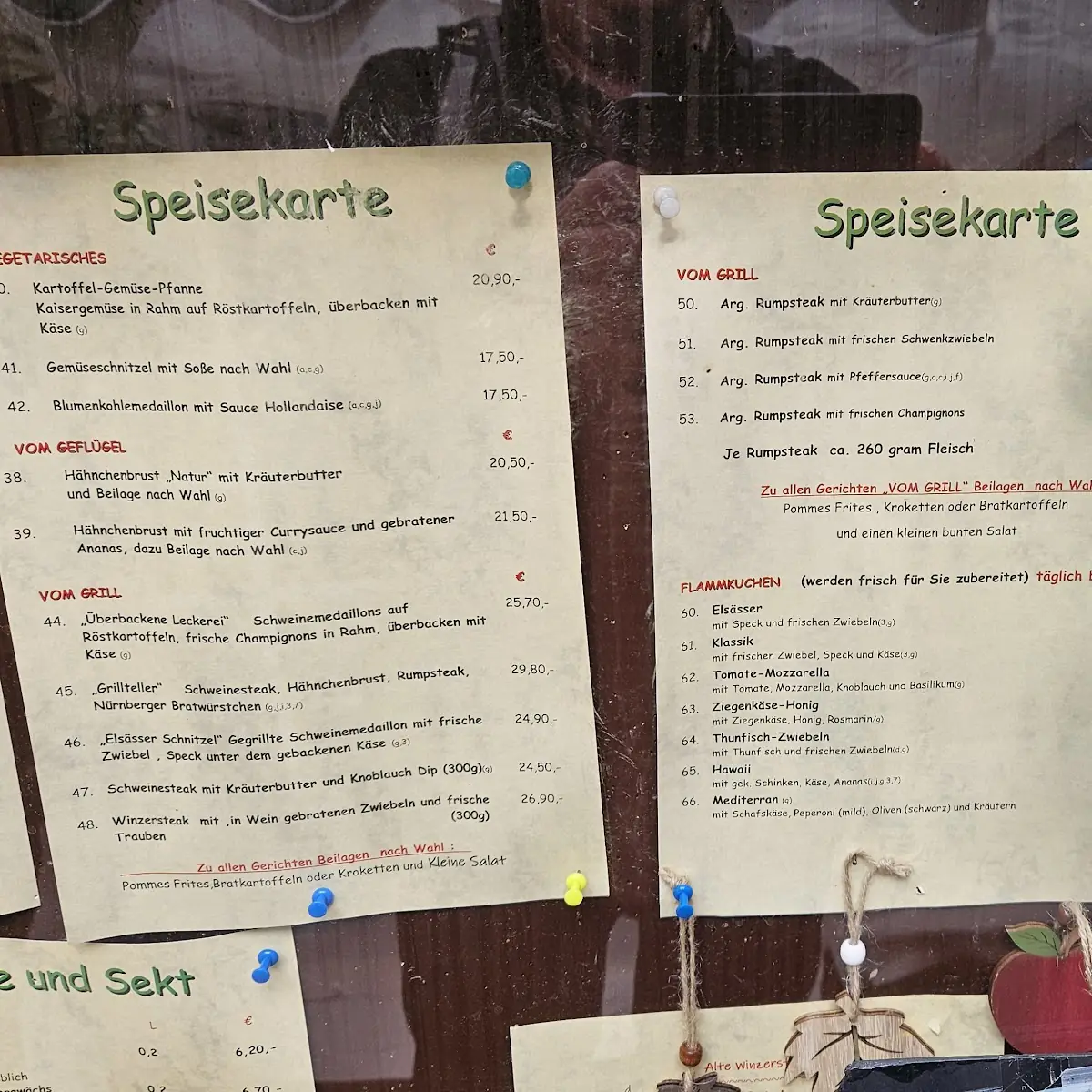 Speisekarte, Alte Winzerstube