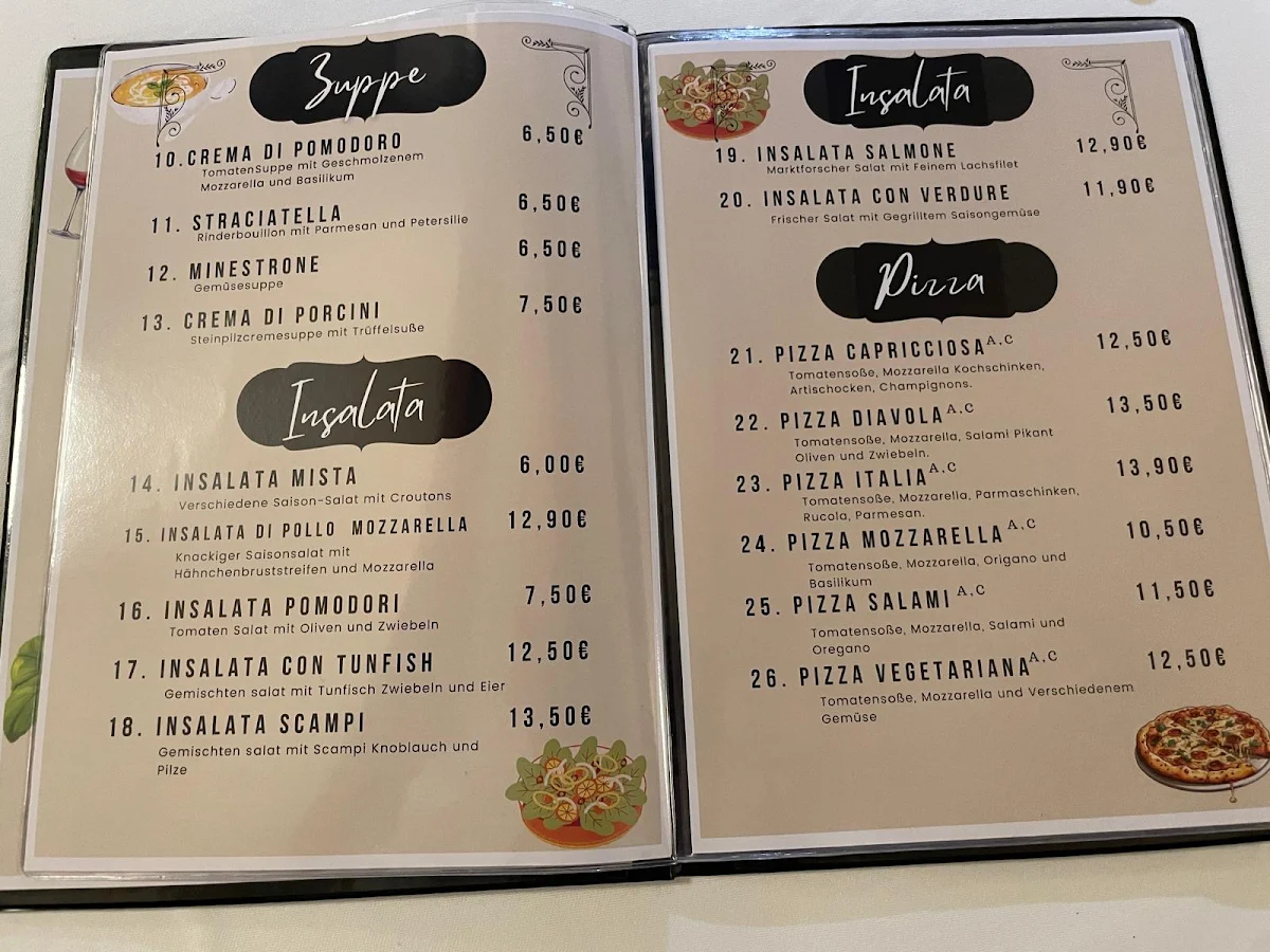 Speisekarte, Restaurant Pecorino