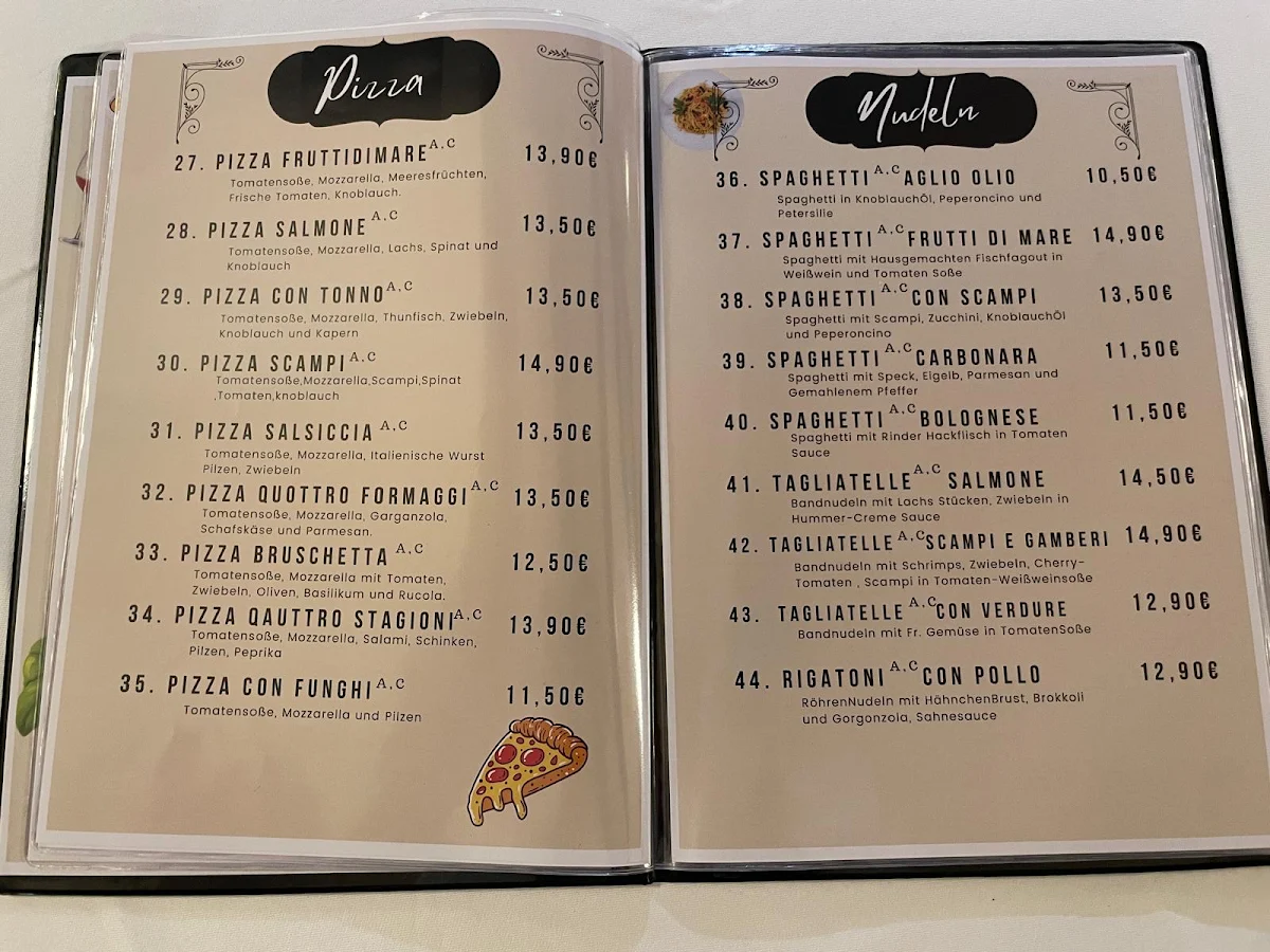 Speisekarte, Restaurant Pecorino