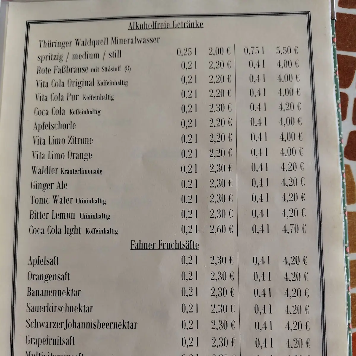 Speisekarte photo 1