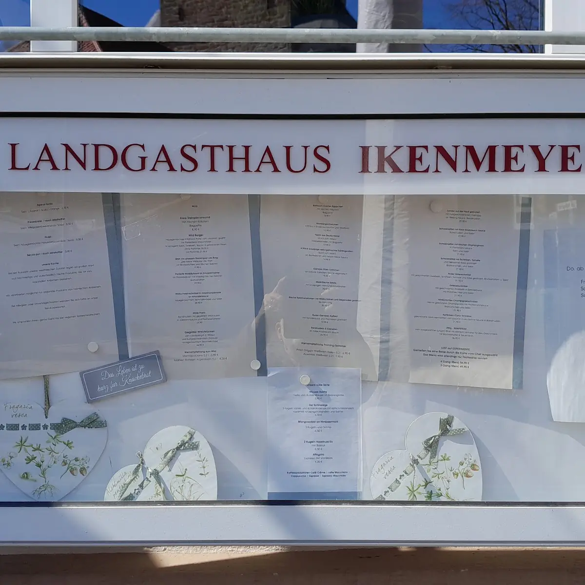 Speisekarte, Landgasthaus Ikenmeyer
