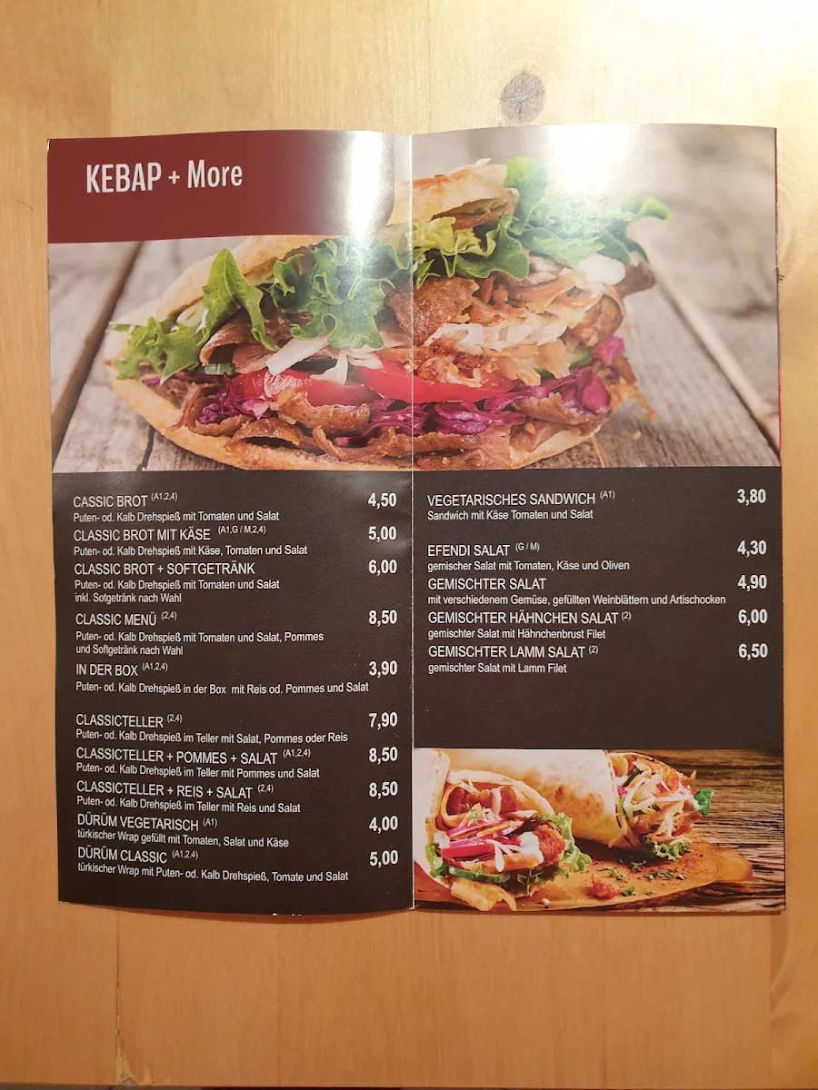 Speisekarte, Efendi turkish food
