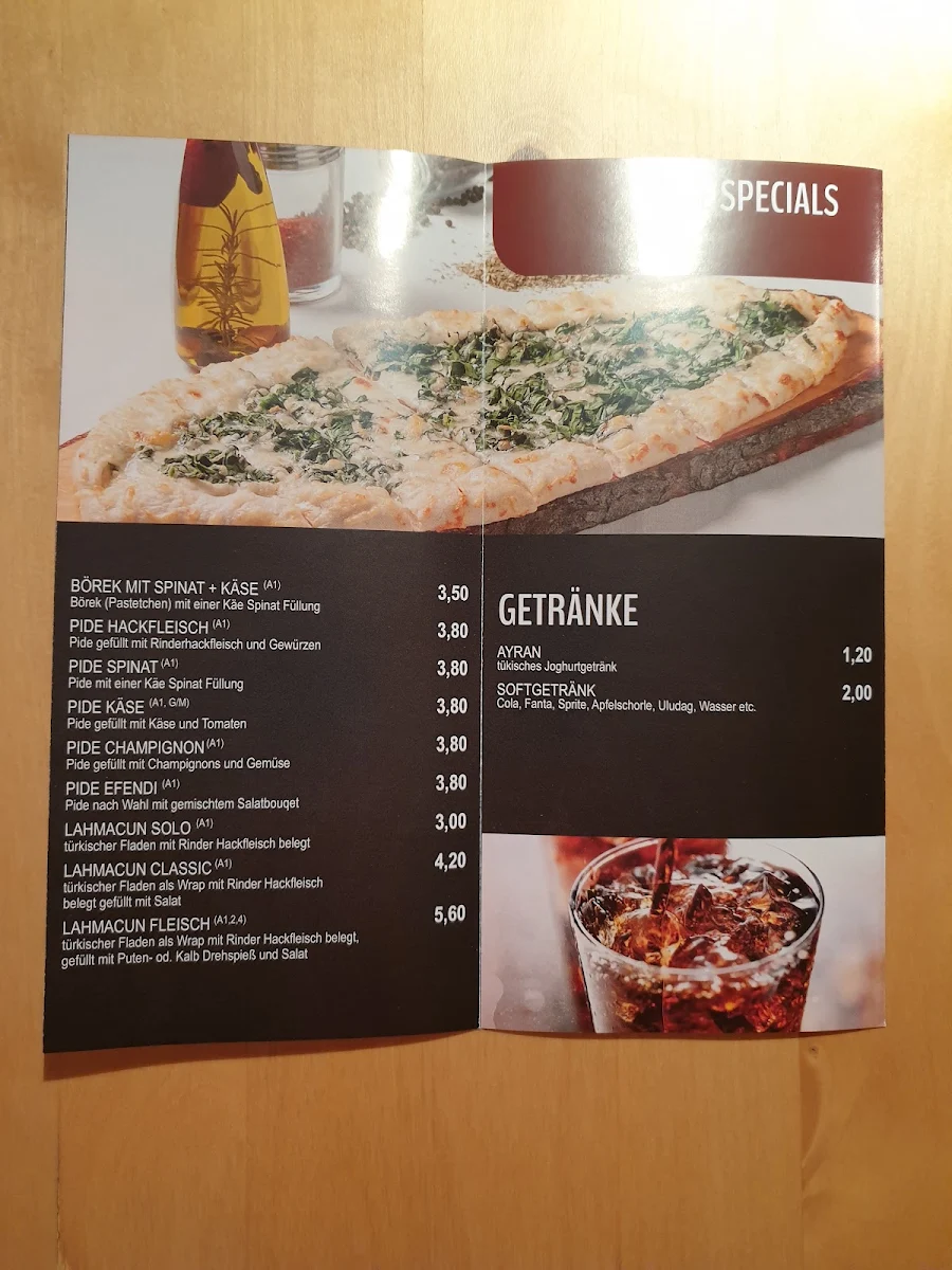 Speisekarte, Efendi turkish food