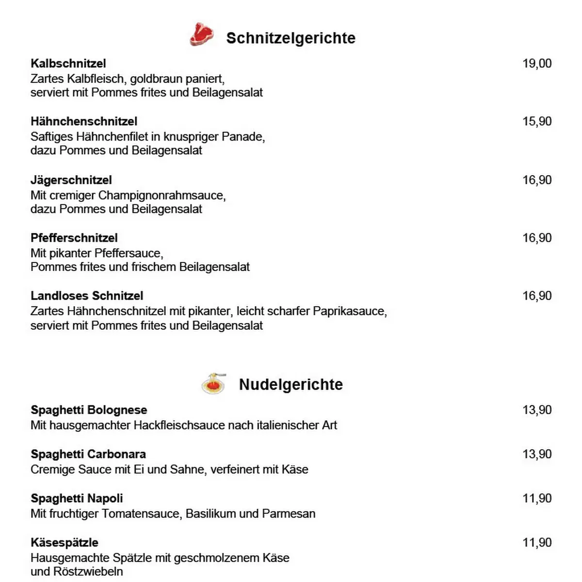 Speisekarte photo 3