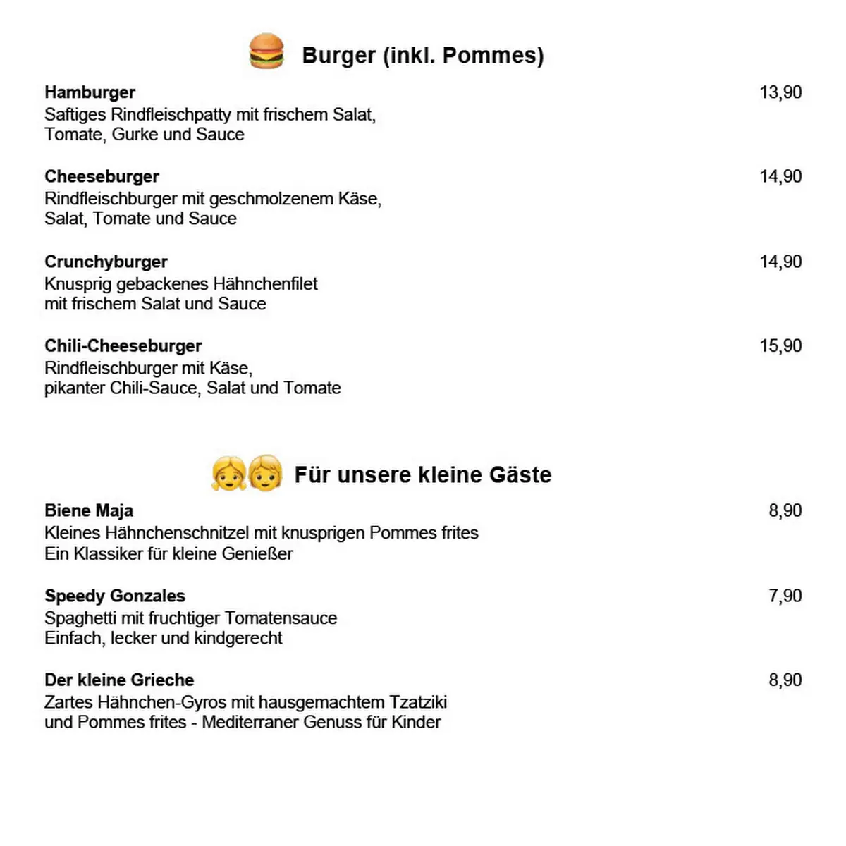 Speisekarte photo 5