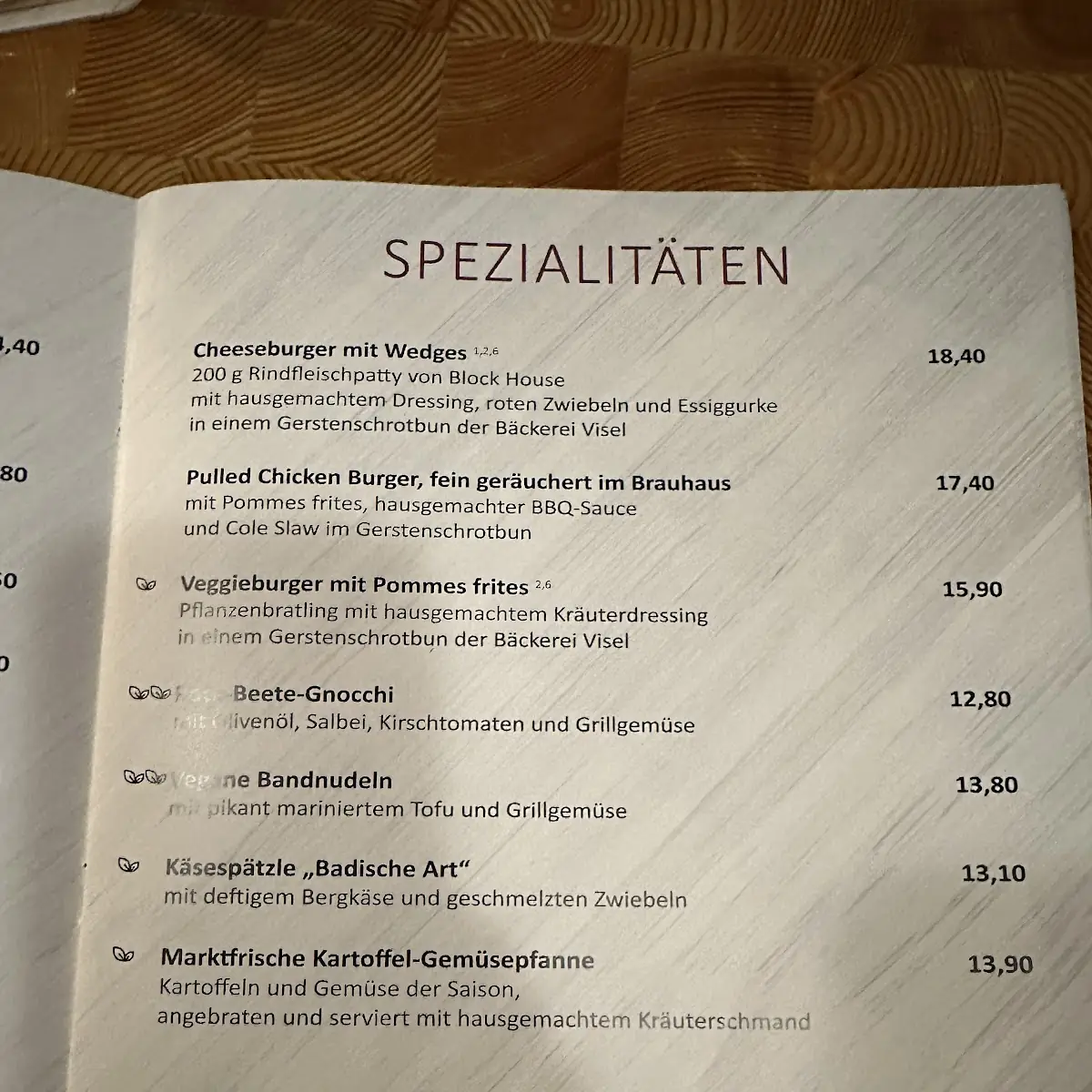 Speisekarte photo 5