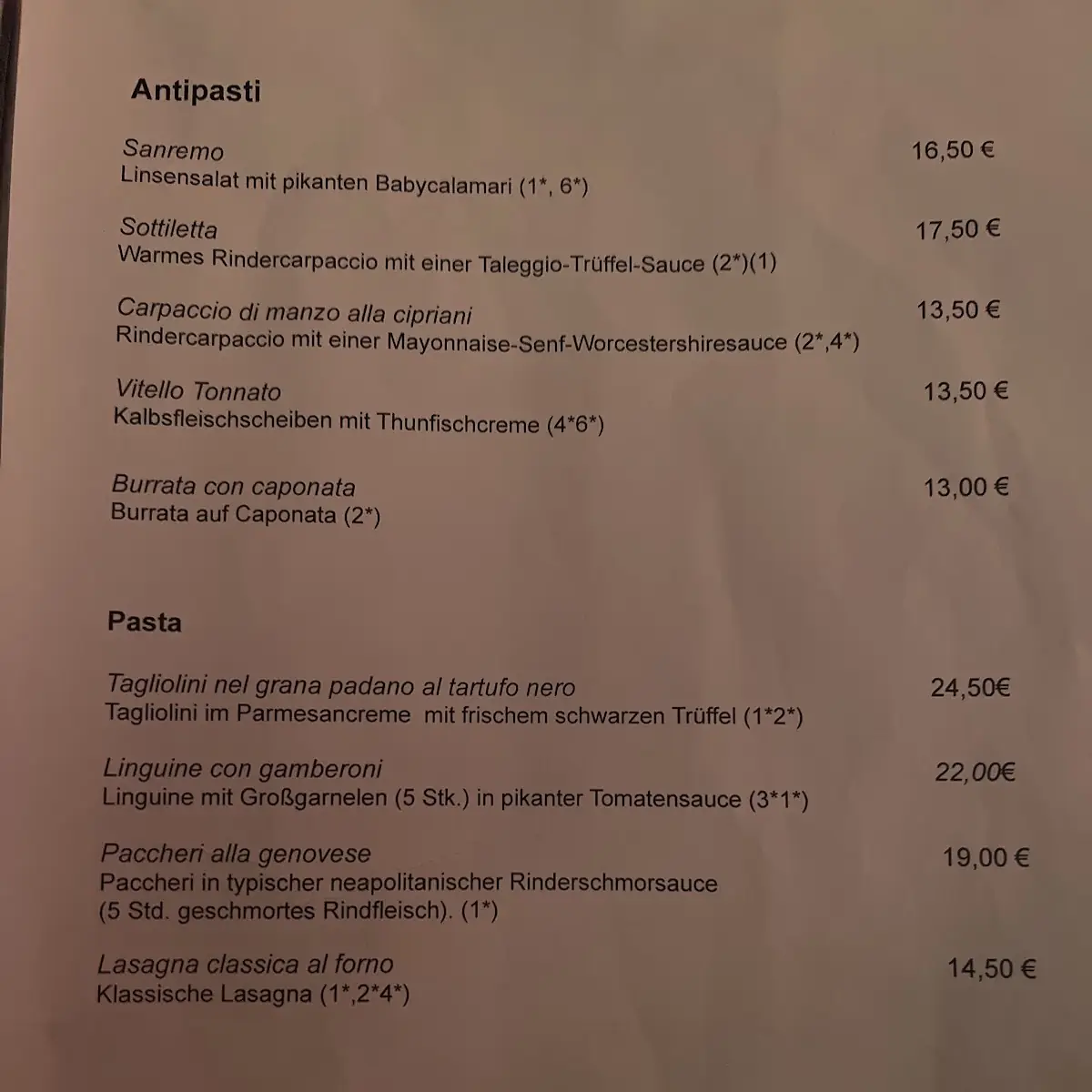 Speisekarte photo 2