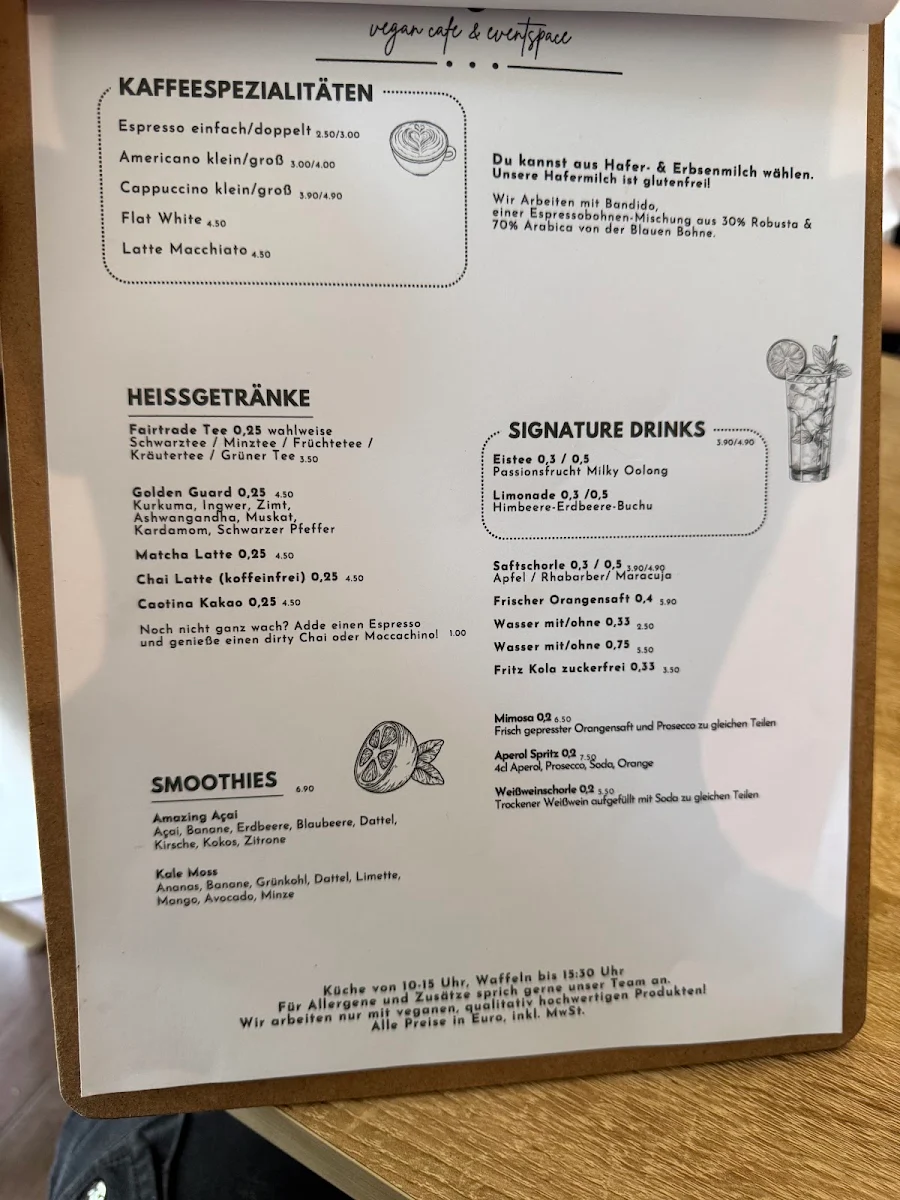 Speisekarte, VeganBackyard
