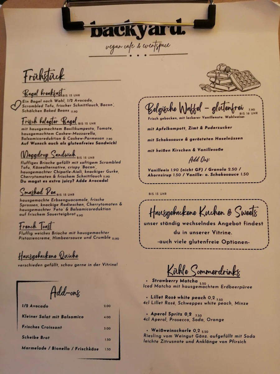 Speisekarte, VeganBackyard