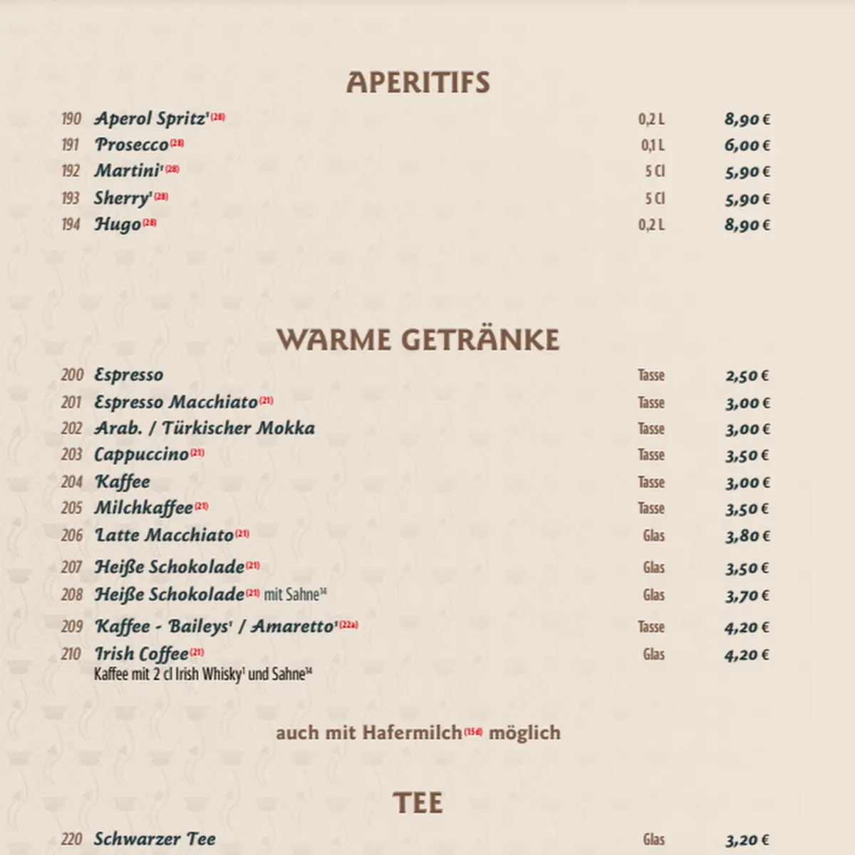 Speisekarte photo 2