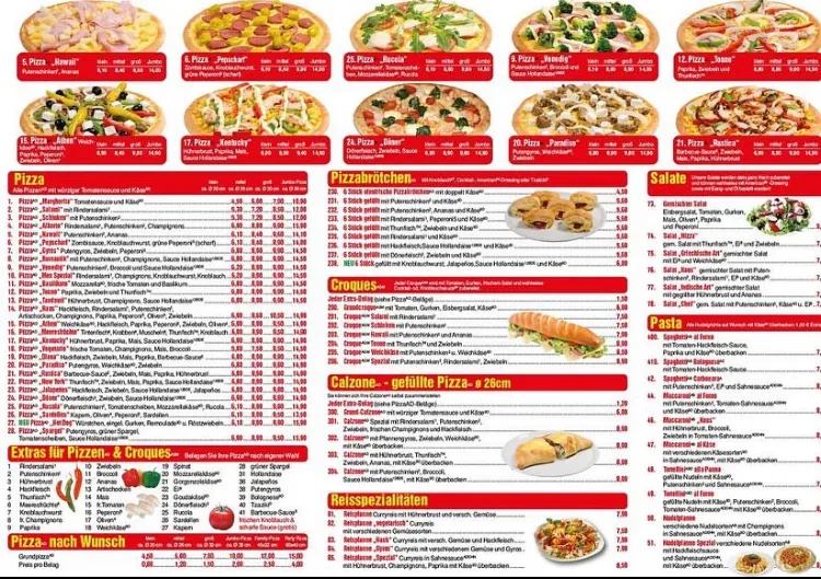 Speisekarte, Pizza Haus Lieferservice Husum