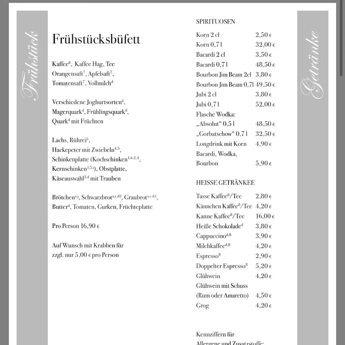 Speisekarte photo 2